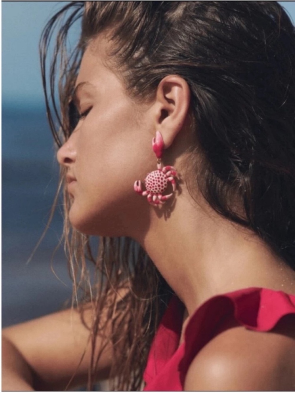 New! Coastal Crab Summer Vacation Drop Earrings (1065) NWOT